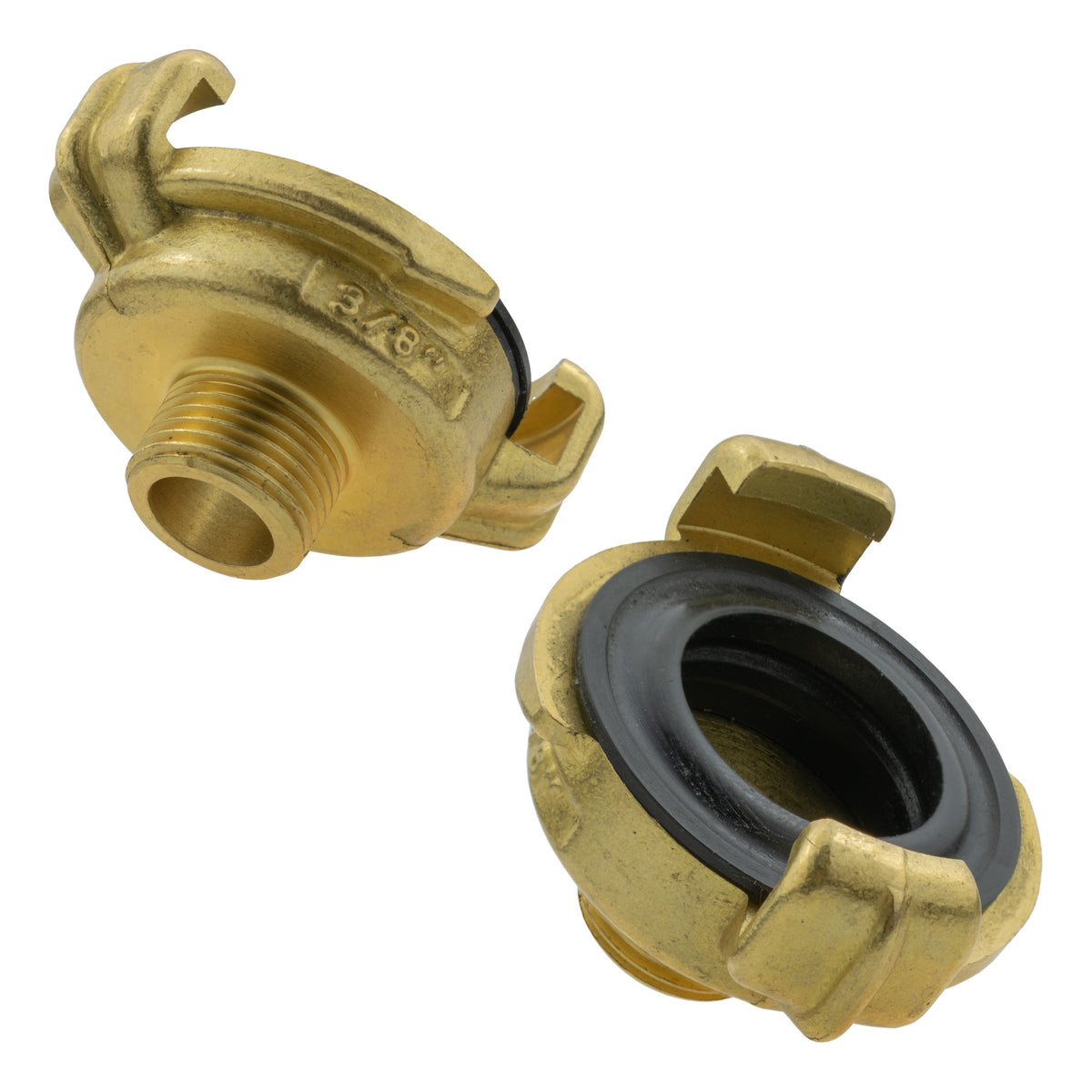 Brass GEKA Style Claw Hose Connector, 3/8" BSPM