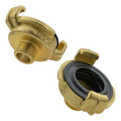 Brass GEKA Style Claw Hose Connector, 3/8" BSPM