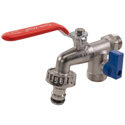Quick Connector Dual Outlet Lever Tap, 1/2" BSP