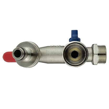Quick Connector Dual Outlet Lever Tap, 3/4" BSP