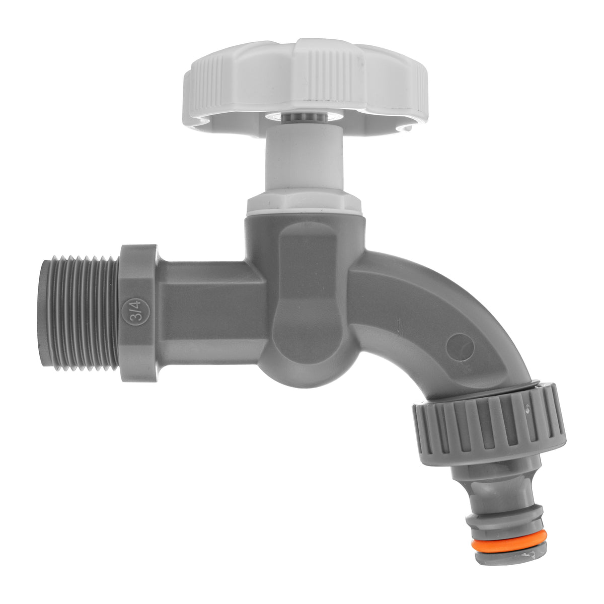 Grey Plastic Quick Connector Bib Tap, 3/4" BSP