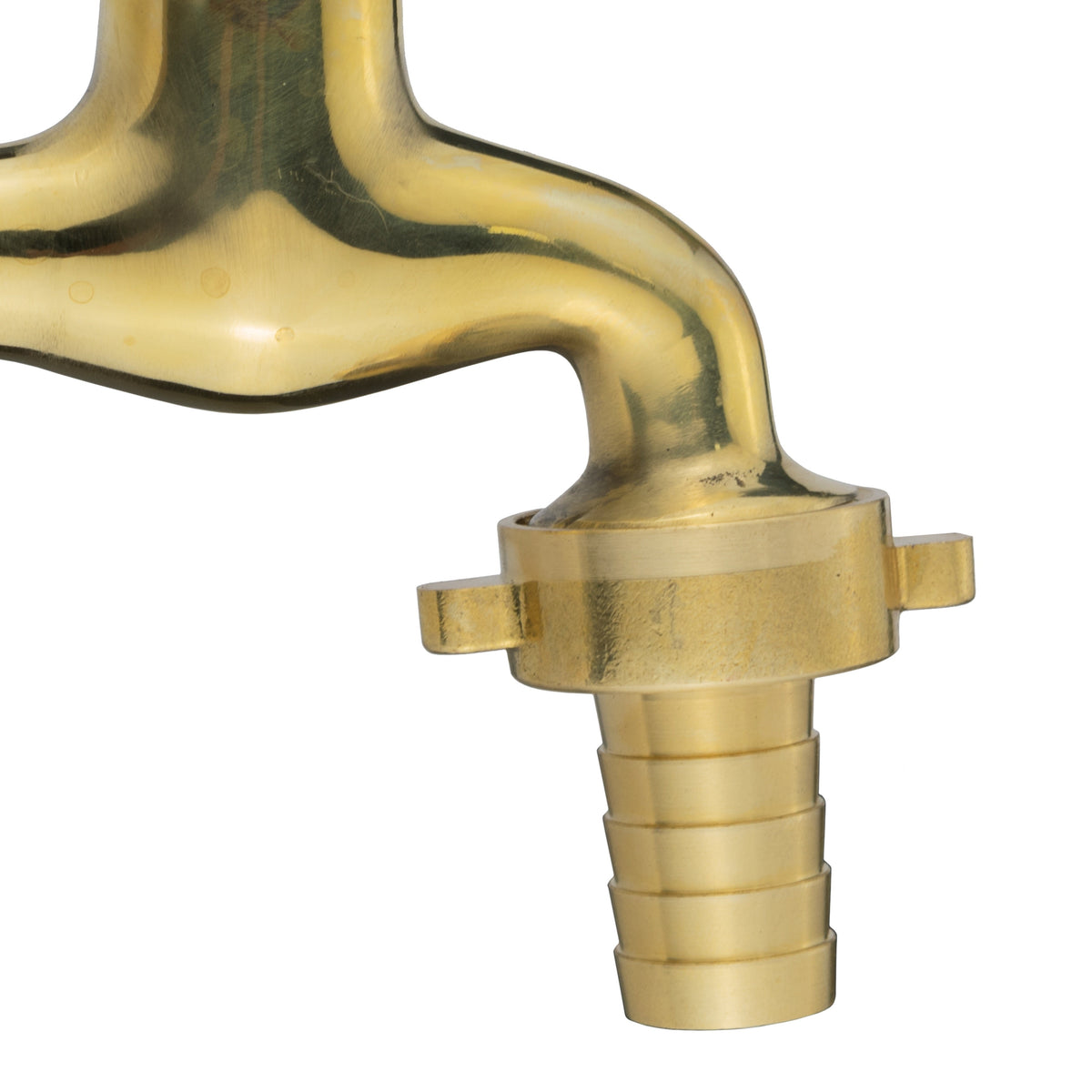 Polished Brass Barbed Bib Tap, 1/2" BSP x 15mm