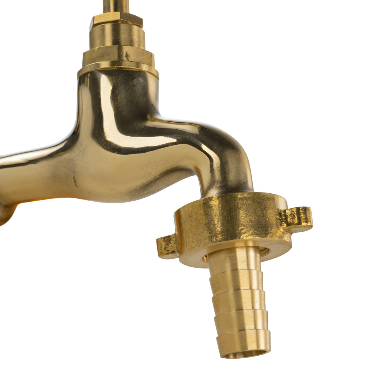 Polished Brass Barbed Bib Tap, 1/2" BSP x 15mm