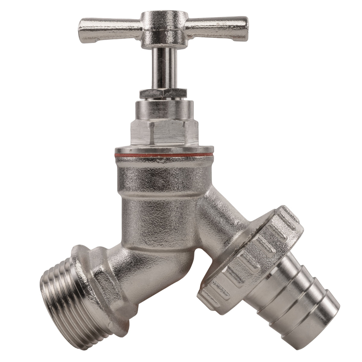 Nickel Plated Brass Barbed Bib Tap, 1/2" BSP