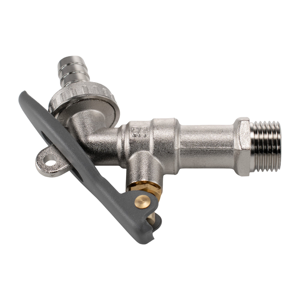 Brass Barbed Through Handle Lockable Tap, 1/2" BSP