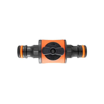 In-Line Valve with Double Male Quick Connector, Black