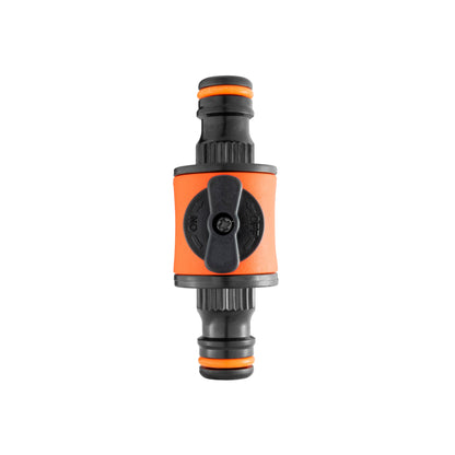 In-Line Valve with Double Male Quick Connector, Black