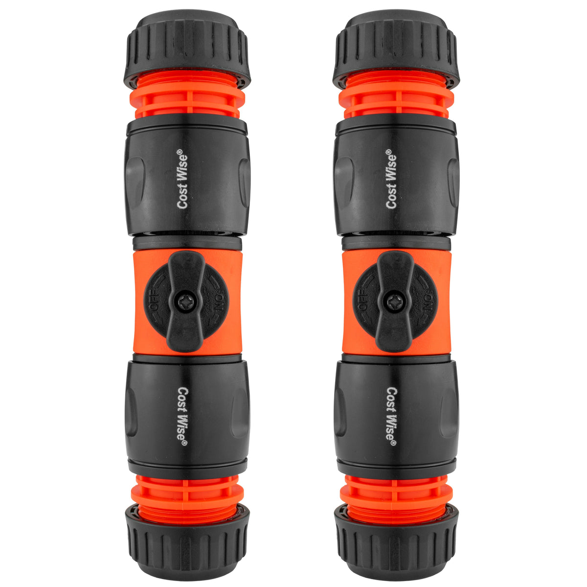 In-Line Valve with Quick Connectors - 6 Piece Set, Black