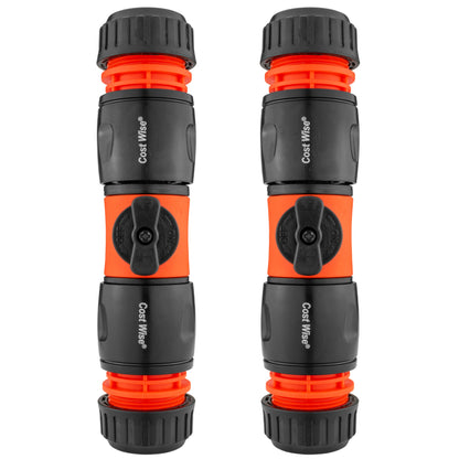 In-Line Valve with Quick Connectors - 6 Piece Set, Black