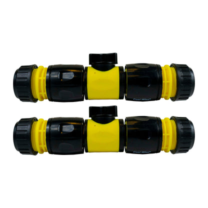 In-Line Valve with Quick Connectors - 6 Piece Set, Yellow