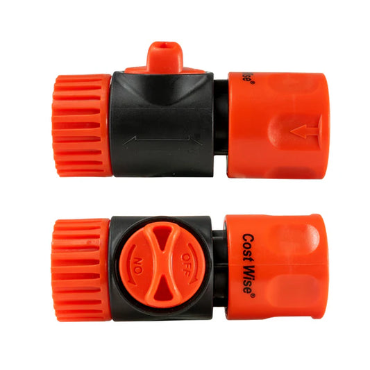 3/4" BSPF to Hosepipe Tap Connector with Valve, Black