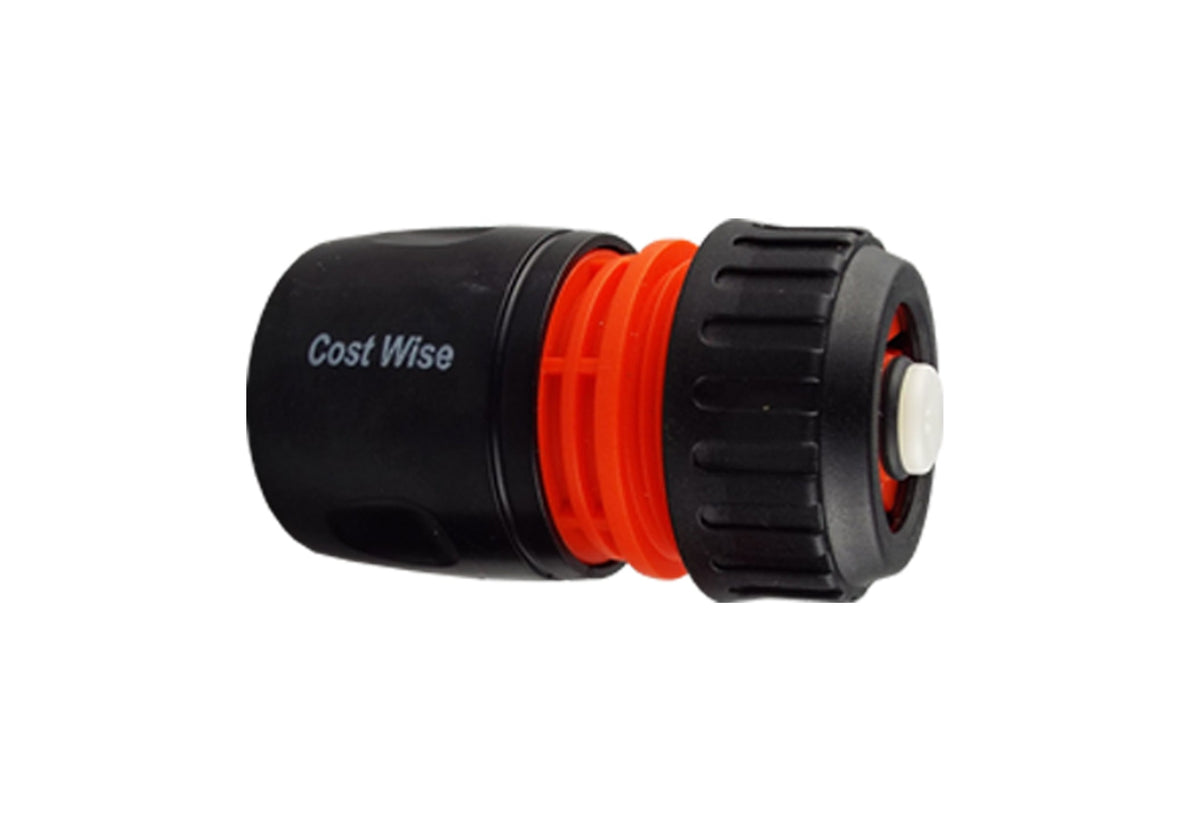 1/2" Female Hose Connector With Stop, Black