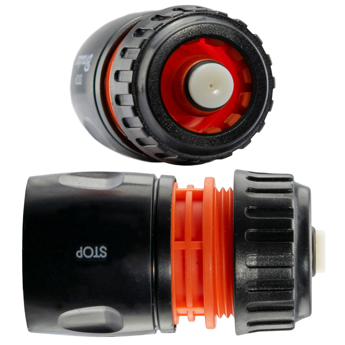 1/2" Female Hose Connector With Stop, Black