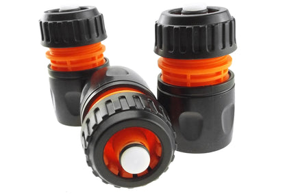 1/2" Female Hose Connector With Stop, Black