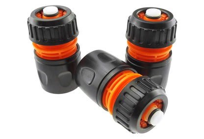 1/2" Female Hose Connector With Stop, Black