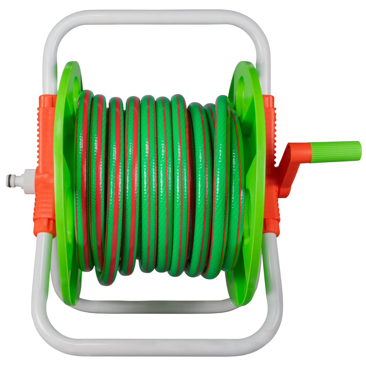 Hose Pipe Storage Reel Holder with 15m Premium 6-Layer Green Hose