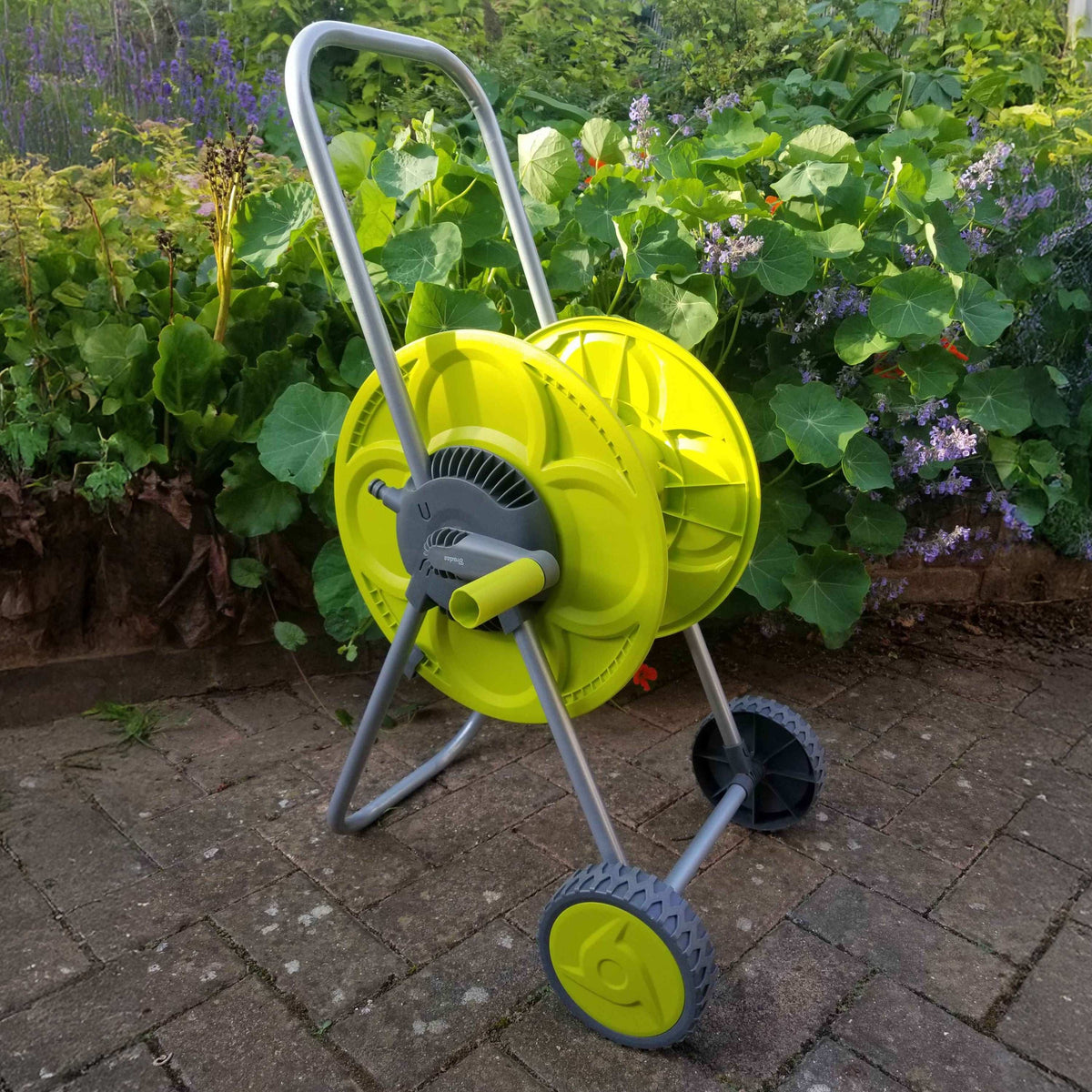 Portable Lime Garden Hose Cart with 50m Reel Capacity