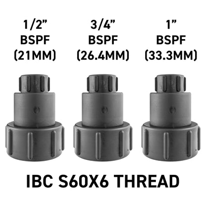 S60X6 IBC Extended Adapter with 1" BSP Female Thread