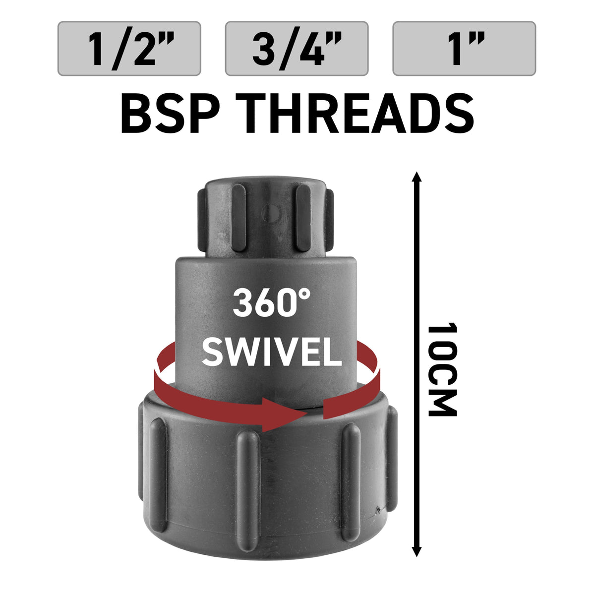 S60X6 IBC Extended Adapter with 1" BSP Female Thread