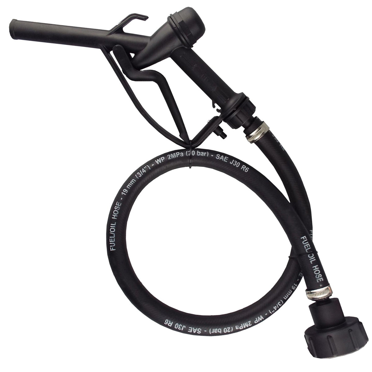 Fuel Nozzle with 1” R6 Rubber Hose & S60X6 Adapter