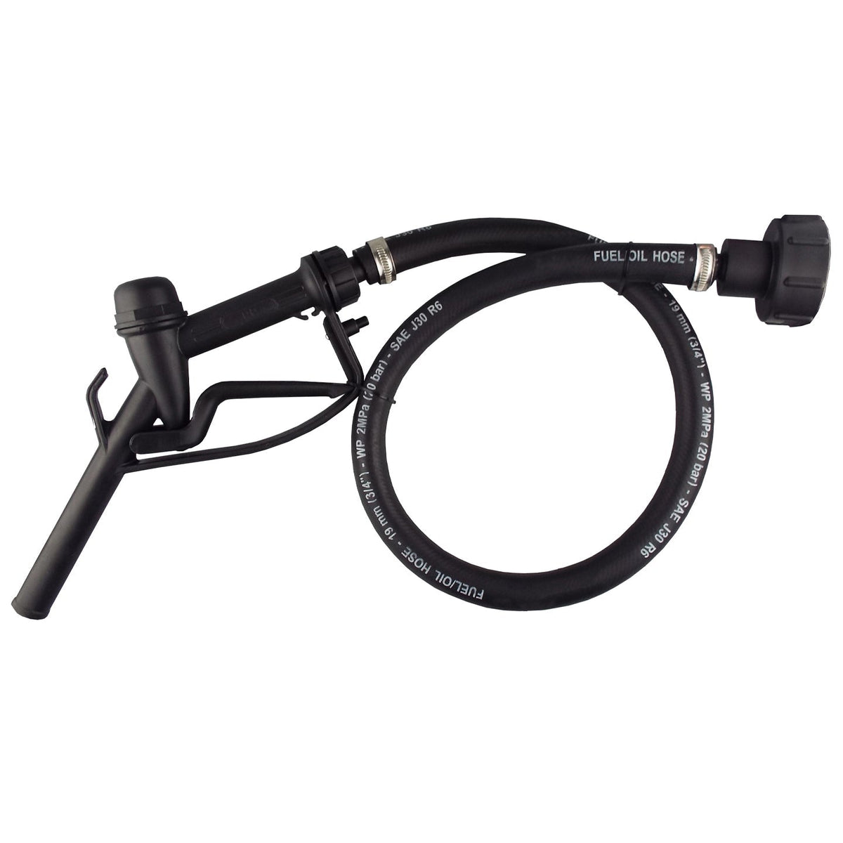 Fuel Nozzle with 1” R6 Rubber Hose & S60X6 Adapter