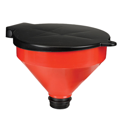 10" Wide Mouthed Fuel Funnel with Lid & Filter Mesh, 2" BSP