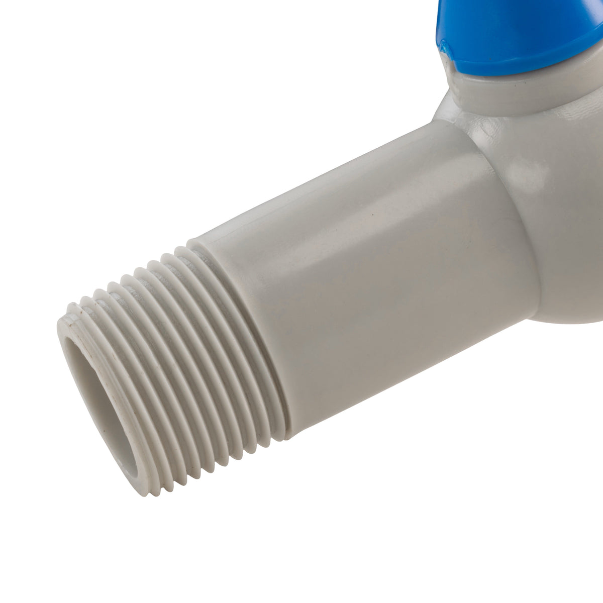 90 Degree PP Barbed Lever Tap, 1" BSP + PTFE