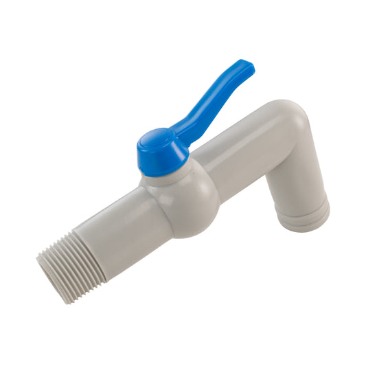 90 Degree PP Barbed Lever Tap, 1/2" BSP