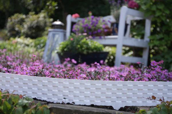Grey Rattan Texture Palisade Lawn Edging, 2.4m