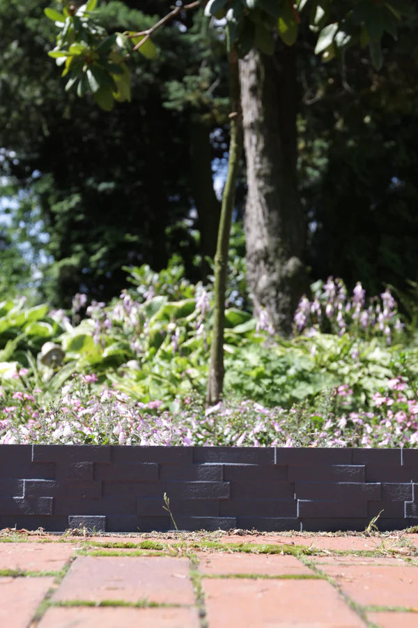 Brown Slate Texture Palisade Lawn Edging, 2.38m