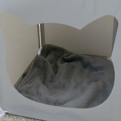 Grey Kitty Cubby Cat Tower Play House, Small