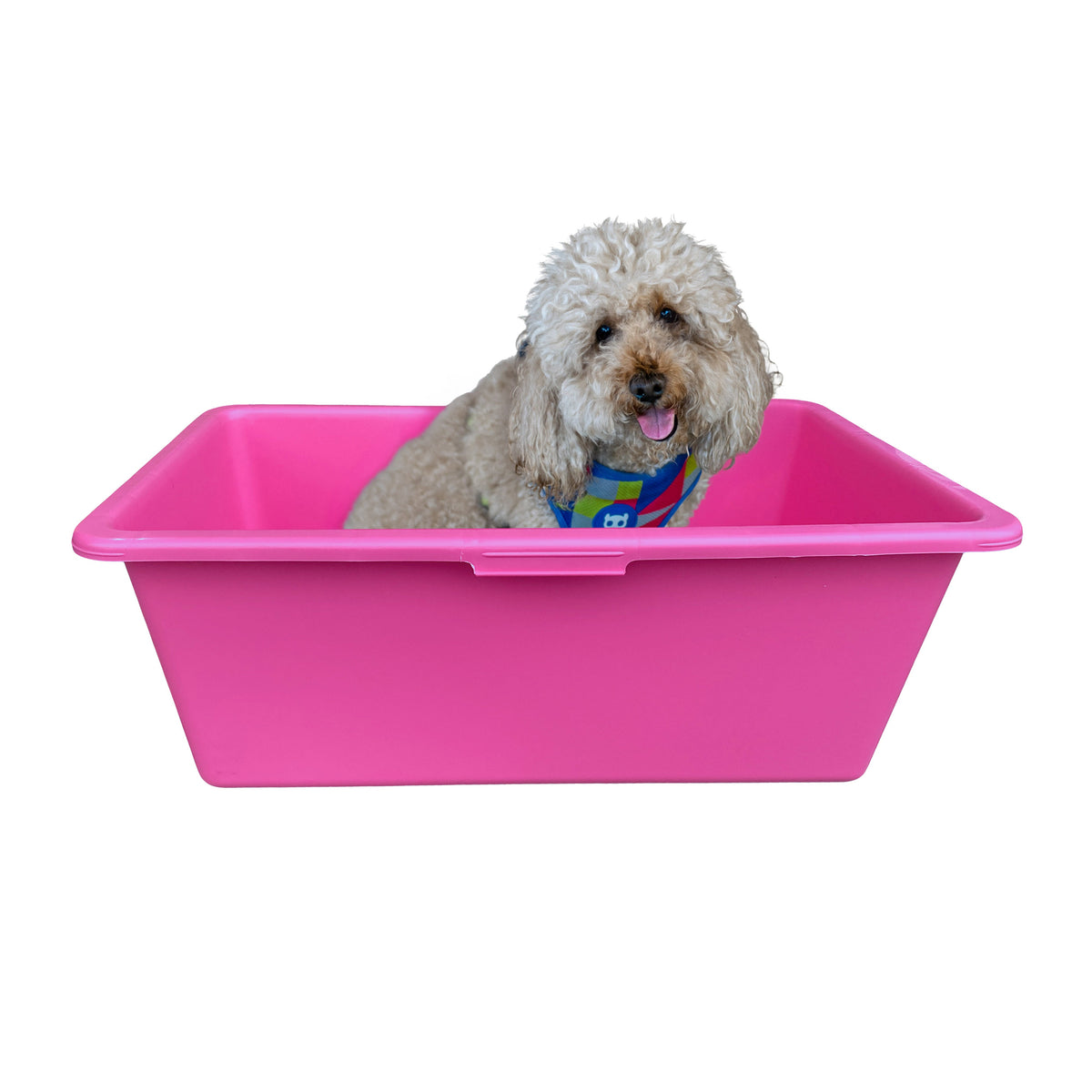 90L Large Pink Dog Pet Bath with Drain Valve