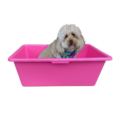 90L Large Pink Dog Pet Bath with Drain Valve