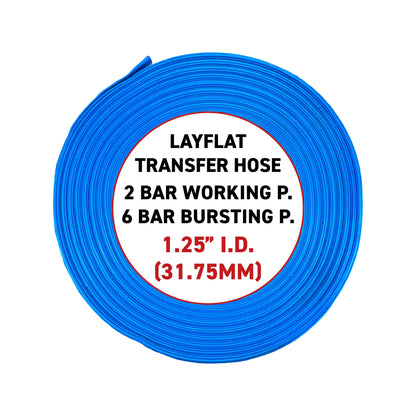1.25" PVC Lay Flat Discharge Hose, 2-6 BAR