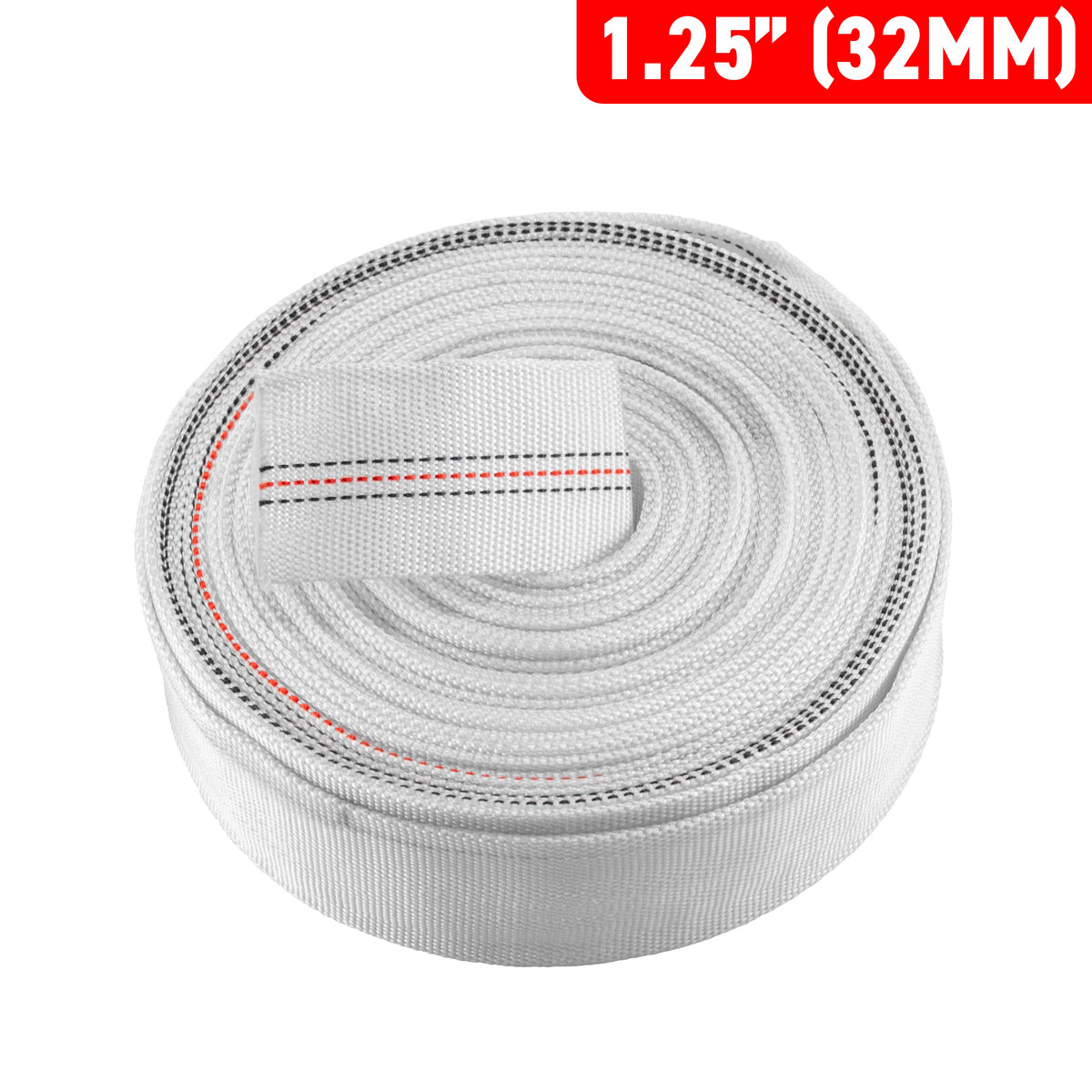 1.25" Lined Lay Flat Discharge Hose, 8-24 BAR