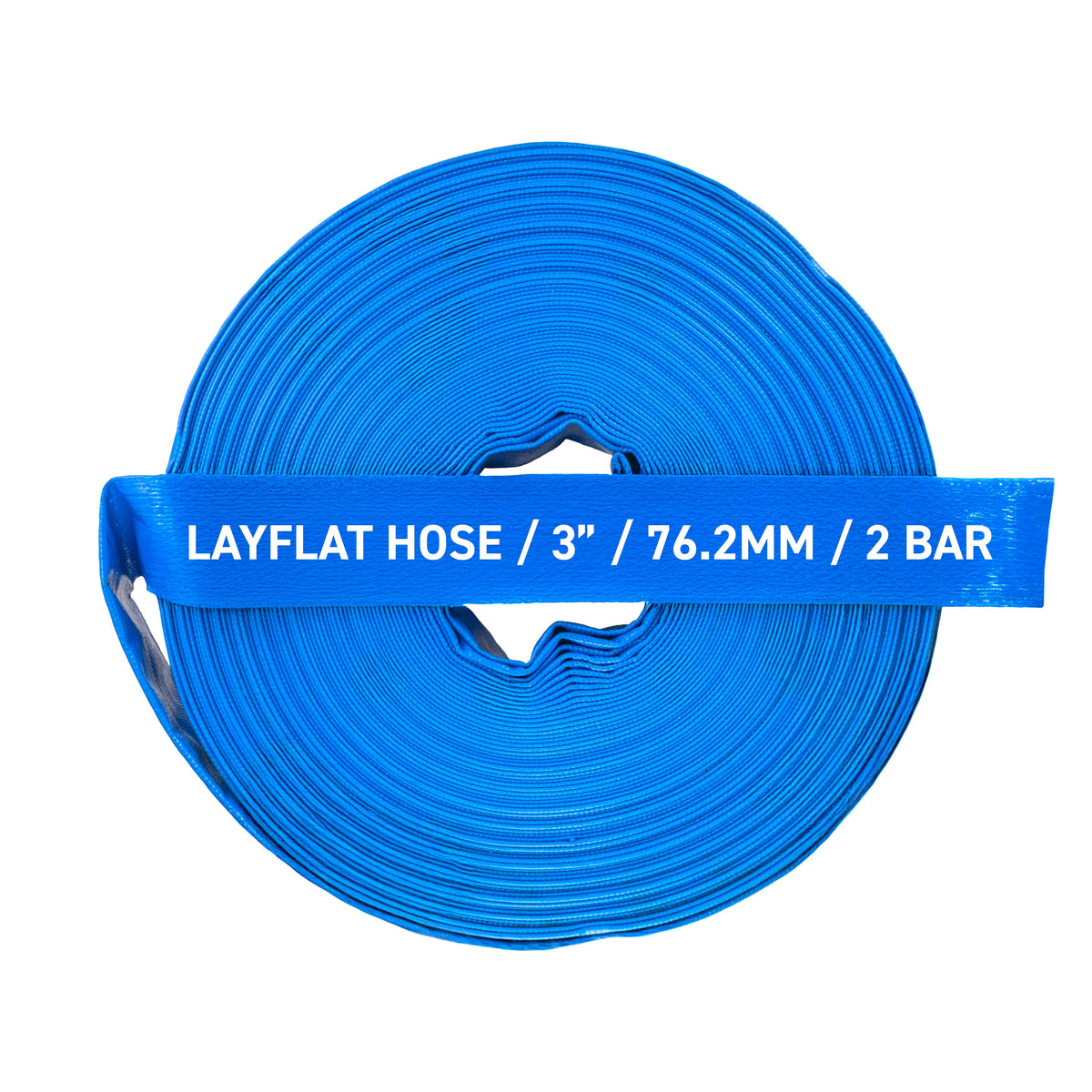 3" PVC Lay Flat Discharge Hose, 2-6 BAR
