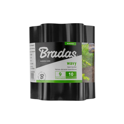 Black Crinkled Flexible Lawn Edging, 10cm Height