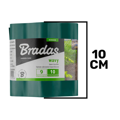 Green Crinkled Flexible Lawn Edging, 10cm Height