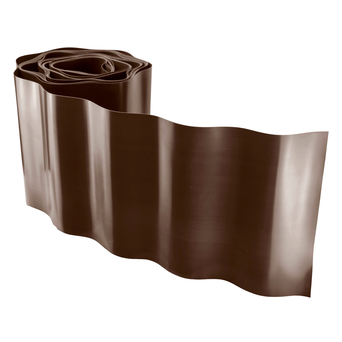 Brown Crinkled Flexible Lawn Edging, 15cm Height