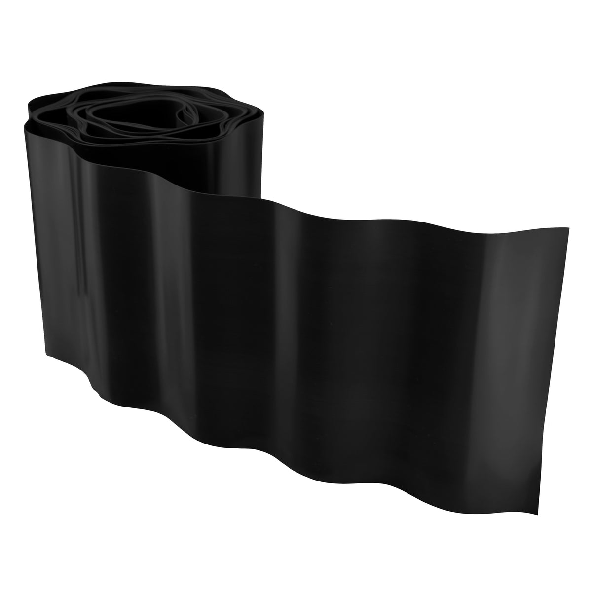 Black Crinkled Flexible Lawn Edging, 15cm Height