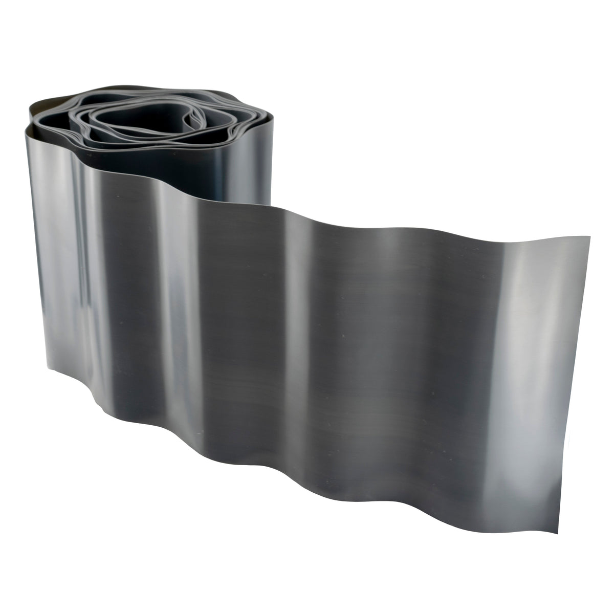 Dark Grey Crinkled Flexible Lawn Edging, 10cm Height