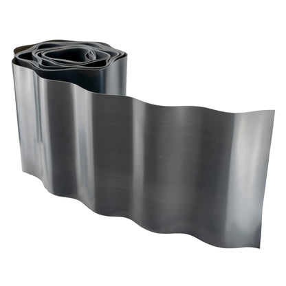 Dark Grey Crinkled Flexible Lawn Edging, 10cm Height