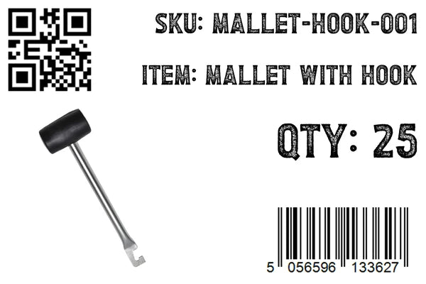 Rubber Mallet with Metal Handle & Hook