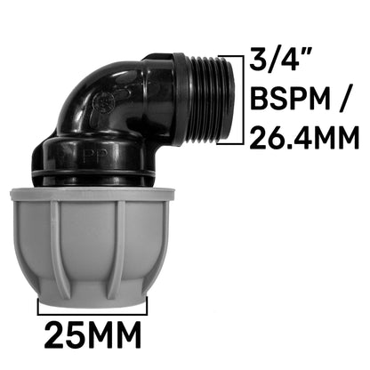 MDPE Pipe Elbow Compression Fittings