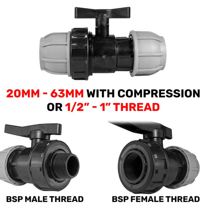 MDPE Pipe Stop Ball Valves