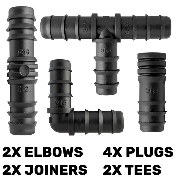 1/2" Irrigation Pipe Mixed Connectors, Pack of 10