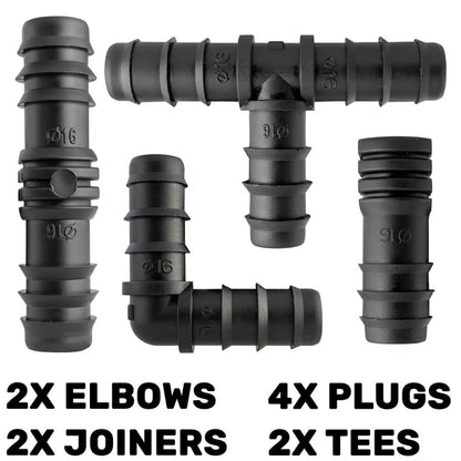 1/2" Irrigation Pipe Mixed Connectors, Pack of 10