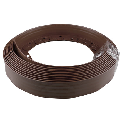 Brown Curved Lawn Edging Set with Pegs, 40mm Height