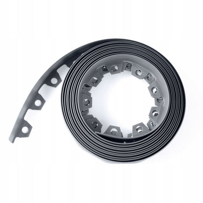 Grey Curved Lawn Edging Set with Pegs, 60mm Height