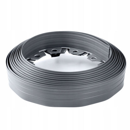 Grey Curved Lawn Edging Set with Pegs, 60mm Height